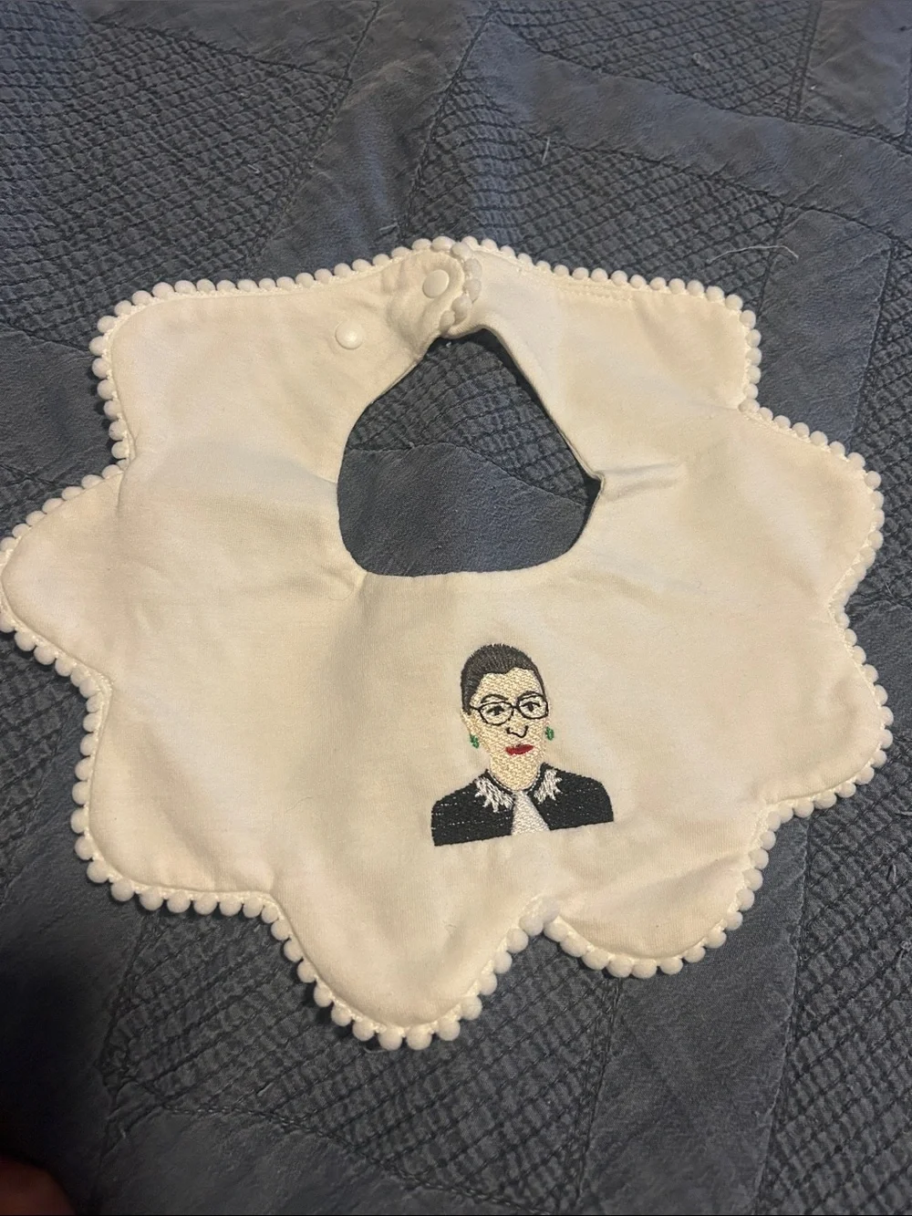 Ruth Bader Ginsburg Jabot Style Baby Bib